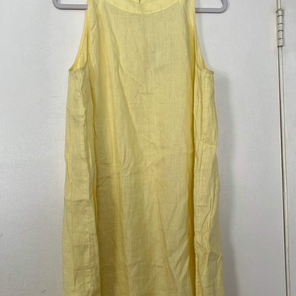 J. Jill Linen Yellow Sleeveless Dress - Picture 2 of 5